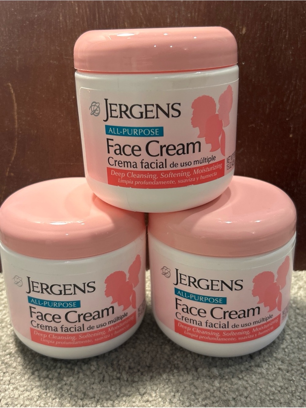 X3 Jergens All-Purpose Face Cream Deep Cleansing Softening & Moisturizing 15oz